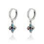 Theron Cubic Zirconia Sterling Silver/Gold Plated Hoops, thumbnail 2 of 12