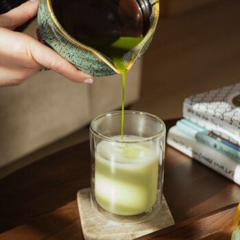 Matcha Tea Making Set In Blue And Brown Reactive Glaze, 11 of 11