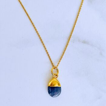 December Birthstone Necklace, Tanzanite, Gold Plated, 3 of 8