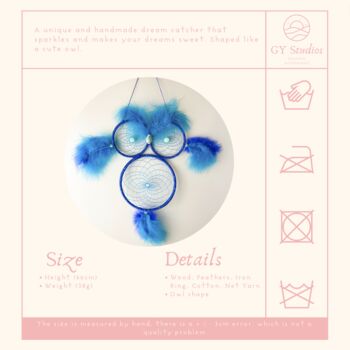 Blue Owl Dream Catcher Gift For Boys, 2 of 6