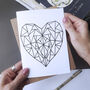 Geometric Heart | Scandinavian | Birthday Card, thumbnail 1 of 4