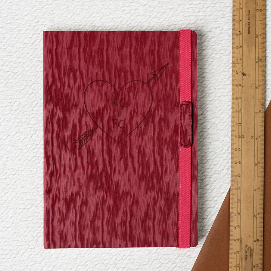 Personalised Love Heart Engraved Journal By Luna Studio Designs