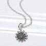 Sterling Silver Oxidised Delicate Daisy Necklace, thumbnail 1 of 8