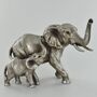 Elephant Family Silver Figurine, thumbnail 3 of 6