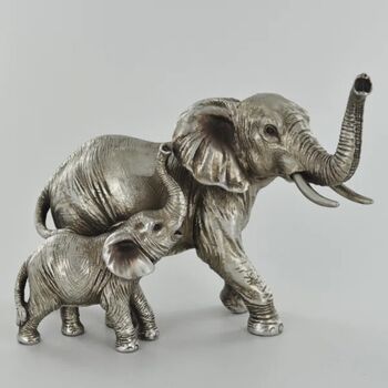 Elephant Family Silver Figurine, 3 of 6