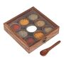 Wooden Handcrafted Round Spice Box Nine Compartments, thumbnail 1 of 3