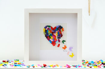 Valentine's Handmade 3D Framed Purple Butterfly Heart, 9 of 9