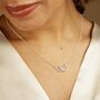 Sterling Silver Linked Hearts Necklace, thumbnail 1 of 6