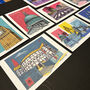 Set Of Eight London Location Postcards, thumbnail 2 of 5