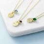 Personalised Gold Birthstone Crystal And Disc Necklace, thumbnail 1 of 12