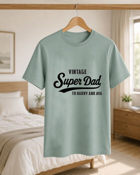 Personalised Father's Day Daddy T Shirt Super Dad, 4 of 4