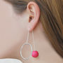Pistachio Galaxy Statement Orb Drop Earrings, thumbnail 4 of 6