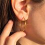 Stylish And Versatile 30mm Gold Plated Hoop Earrings, thumbnail 2 of 5