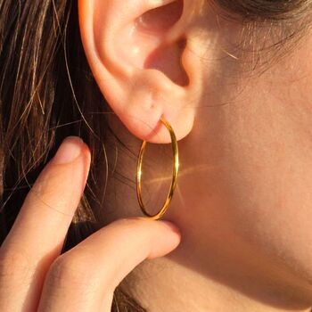 Stylish And Versatile 30mm Gold Plated Hoop Earrings, 2 of 5