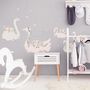 Fabric Floral Swan Wall Stickers, thumbnail 1 of 2