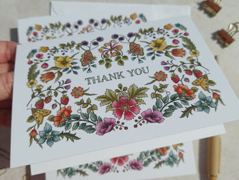 Vintage Florals Thank You Cards And Envelopes, 8 of 8