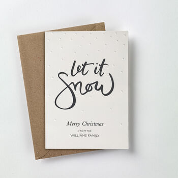 Personalised Snow Letterpress Christmas Cards, 3 of 3