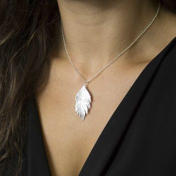 Sterling Silver Angelic Feather Dangly Earrings, 3 of 4