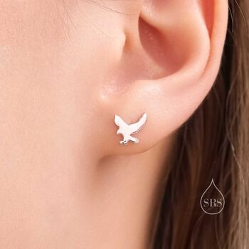 Sterling Silver Flying Eagle Stud Earrings, 6 of 11