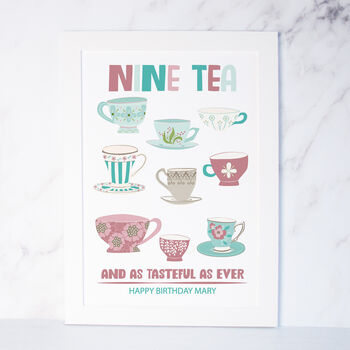 Personalised Tea Print 90th Birthday Present, 3 of 4