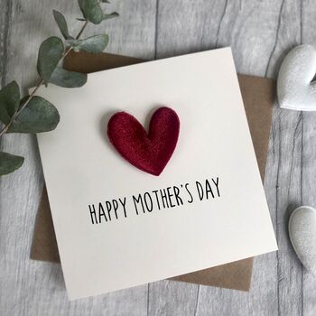 Happy Mother's Day Velvet Heart Card, 3 of 5