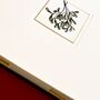 Hand Illustrated Mistletoe Christmas Cards Pack Of Four, thumbnail 4 of 5