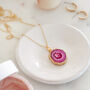 Gold Plate Xl Length Mini Pink Agate Pendant Necklace, thumbnail 3 of 5