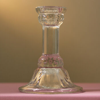 Vintage Mid Century Candlestick Clear, 2 of 3