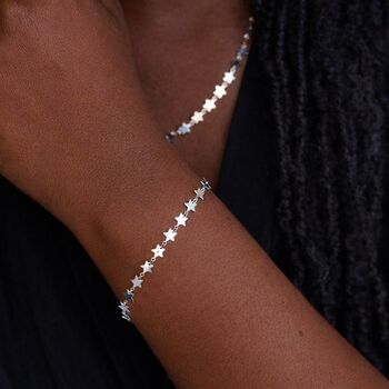 Adjustable Sterling Silver Multi Star Bracelet, 2 of 9