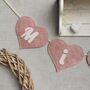 Heart Shaped Bunting In Dusky Pink For Girls Baby Room, thumbnail 10 of 12