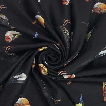 Bird Print Cotton Tassel Scarf, 2 of 8