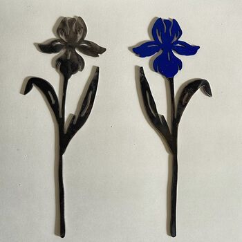Single Iris Stem Metal Flower, 3 of 6