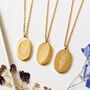 Oval Shape Etched Birth Flower Necklace In Gift Box, thumbnail 1 of 7