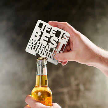 Running Stainless Steel Coaster With Bottle Opener, 2 of 10