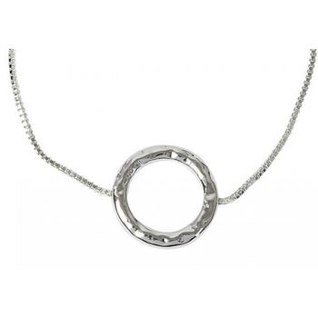 Small Hammered Halo Circle Necklace, 3 of 6