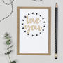 Love You Wooden Words Card, thumbnail 3 of 3