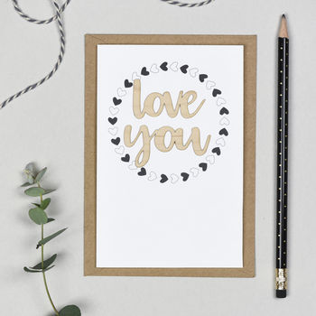 Love You Wooden Words Card, 3 of 3