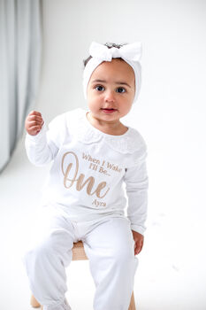 Personalised 'When I Wake' Embroidered Birthday Pyjamas, 5 of 11