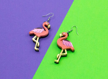 Flamingo Acrylic Earrings, 2 of 2