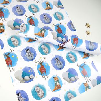 Winter Animals Wrapping Paper Sheets, 3 of 4
