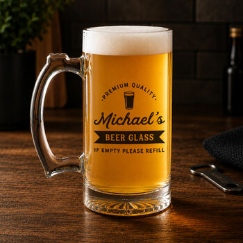 Personalised Glass Beer Stein Gift, 2 of 2