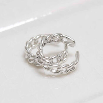Sterling Silver Curb Chain Cuffs, 5 of 6