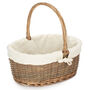 Oval Wicker Basket With White Lining, thumbnail 2 of 6