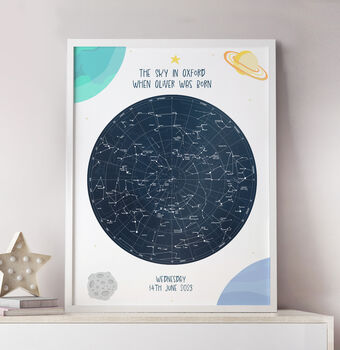The Day You Were Born Personalised Constellation Print, 4 of 9