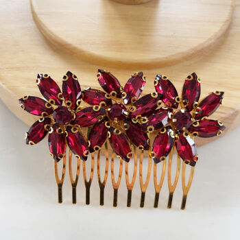 Wine Red Festive Hair Comb, 2 of 5