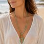 Turquoise And Gold Oval Pendant Necklace, thumbnail 1 of 3