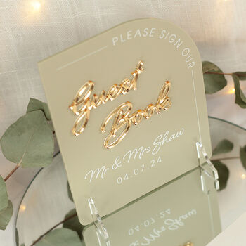 Modern Arch Acrylic Wedding Guest Book, 10 of 10