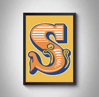 Capital S Letter Bold Carnival Initial Art Circus Print, 3 of 4