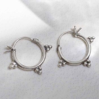 Sterling Silver Goddess Hoops, 4 of 6