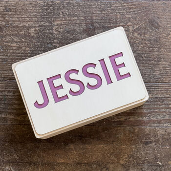 Personalised Wooden Painted Name Keepsake Box, 3 of 8